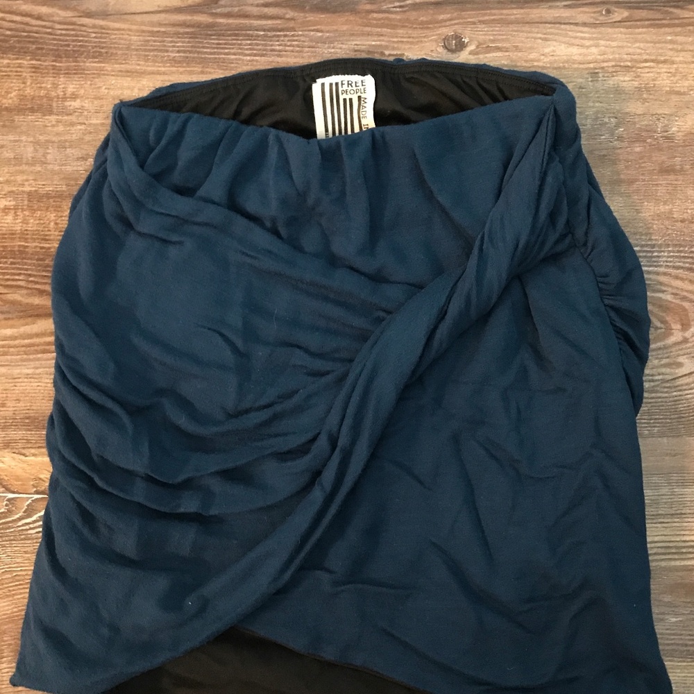 Teal Free People Jersey Wrap Skirt
